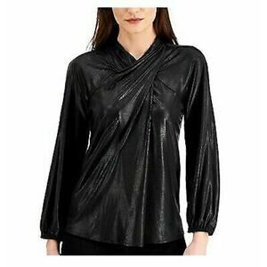 Alfani Blouse Printed High-Neck Long Sleeve Top M NWT